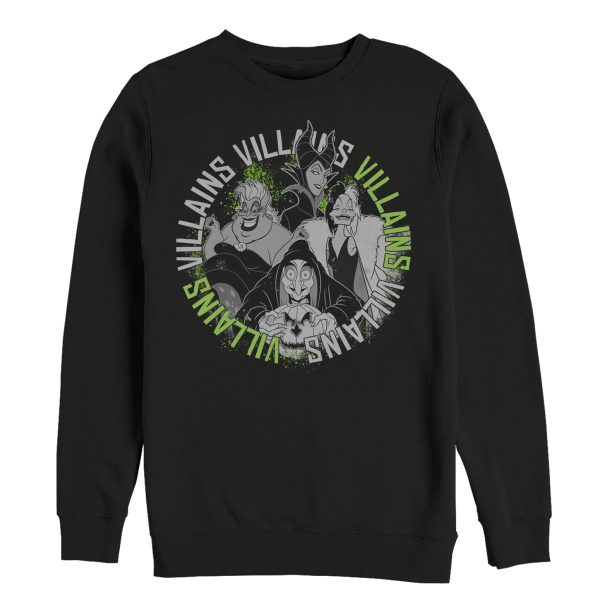 Men_s Disney Princesses Wicked Witch Circle Sweatshirt