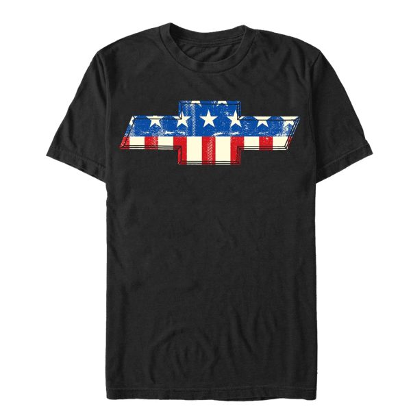 Men_s General Motors Chevrolet Bowtie American Flag T-Shirt