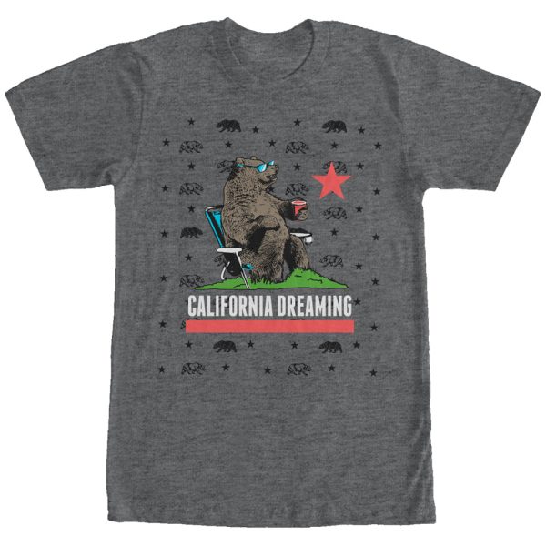 Men_s Lost Gods California Flag Bear Dreaming T-Shirt