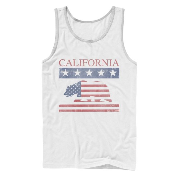 Men_s Lost Gods California Red, White, and Bear Tank Top