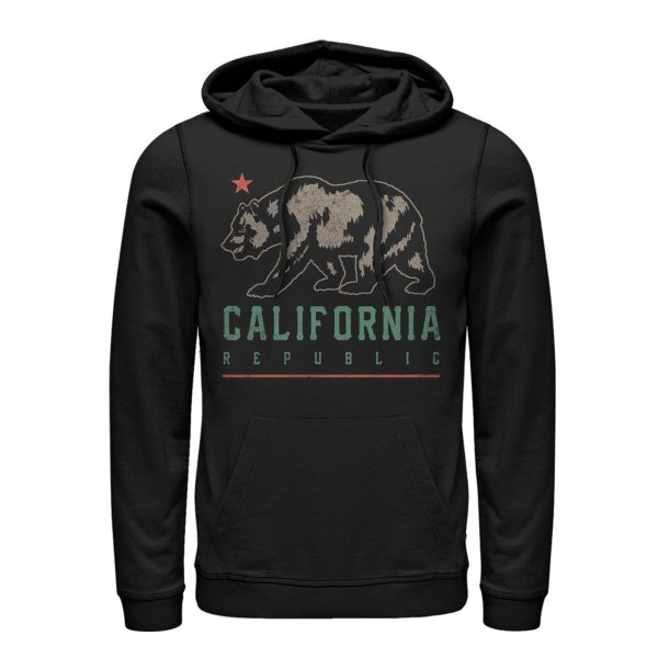 Men_s Lost Gods California Republic Bear Shadow Pull Over Hoodie