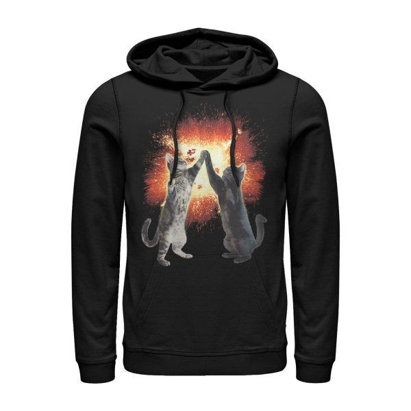 Men_s Lost Gods Cat High Five Explosion Pull Over Hoodie