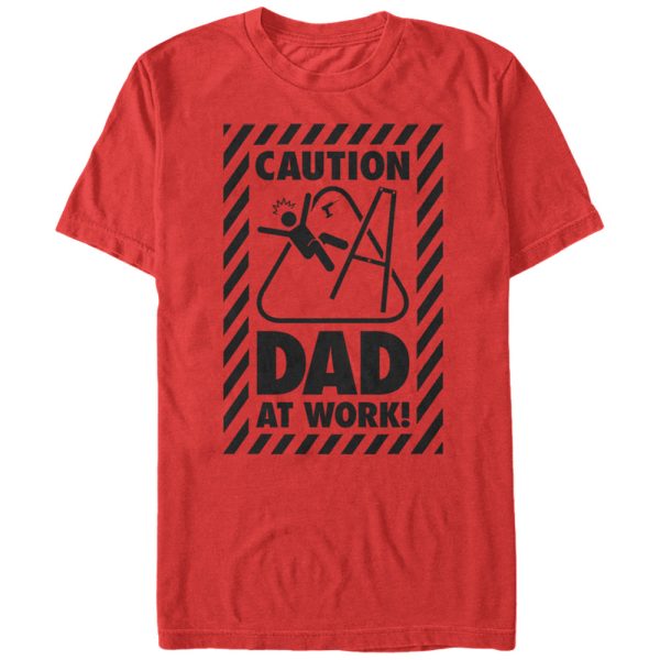 Men_s Lost Gods Caution Dad at Work T-Shirt