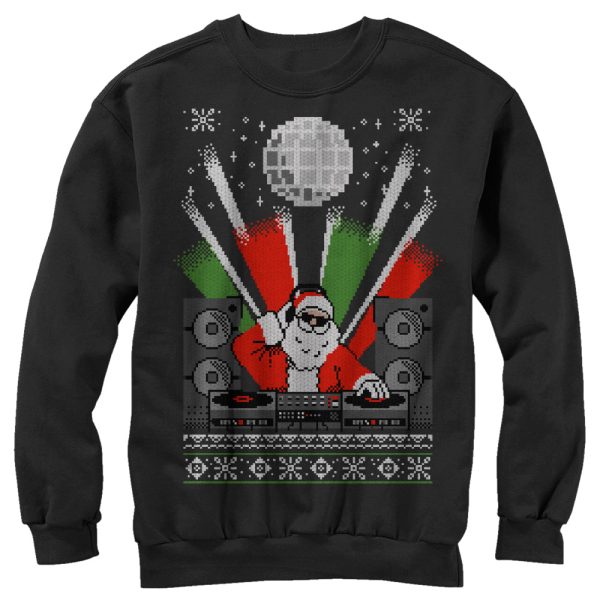 Men_s Lost Gods Christmas DJ Santa Ugly Sweater Sweatshirt