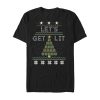Men_s Lost Gods Christmas Let_s Get Lit Tree T-Shirt