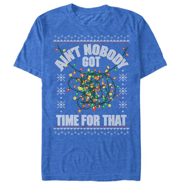 Men_s Lost Gods Christmas Lights Nobody Got Time T-Shirt