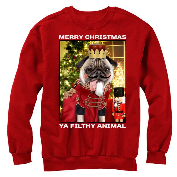 Men_s Lost Gods Christmas Nutcracker Pug Sweatshirt