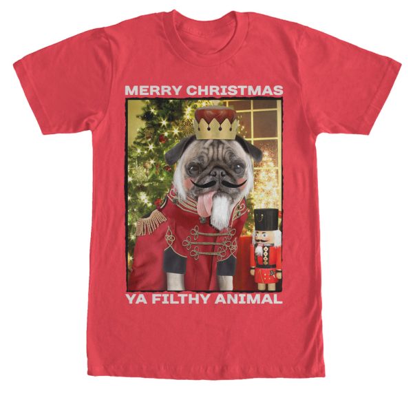 Men_s Lost Gods Christmas Nutcracker Pug T-Shirt