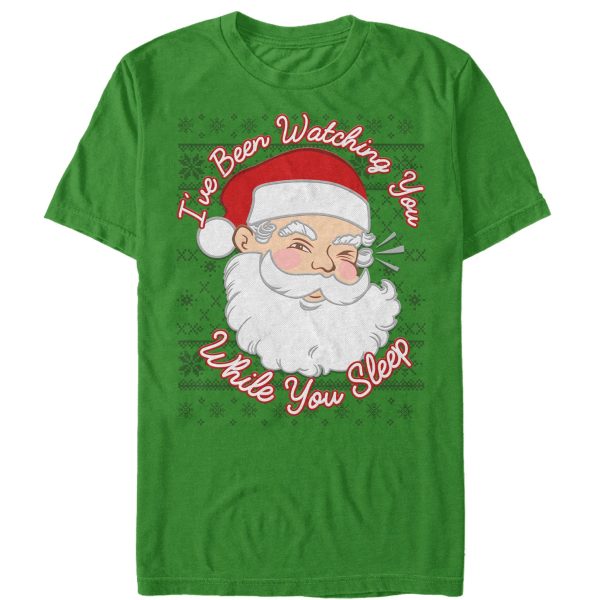 Men_s Lost Gods Christmas Santa Watching You Sleep T-Shirt