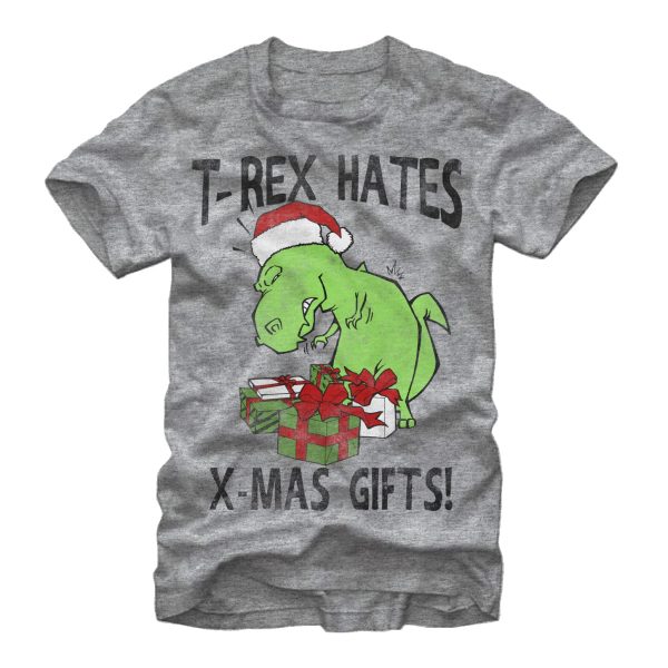 Men_s Lost Gods Christmas T-Rex Hates Gifts T-Shirt