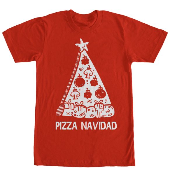 Men_s Lost Gods Christmas Tree Pizza Navidad T-Shirt