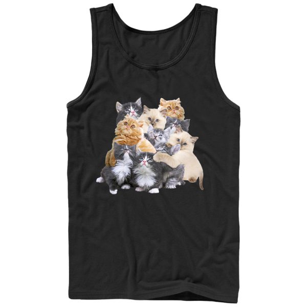 Men_s Lost Gods Cute Kitten Group Hug Tank Top