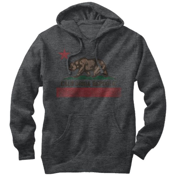 Men_s Lost Gods Distressed California Flag Pull Over Hoodie