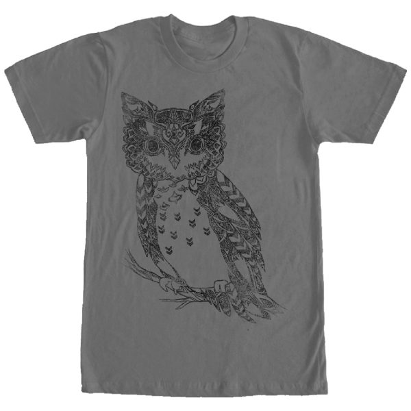 Men_s Lost Gods Distressed Henna Owl T-Shirt