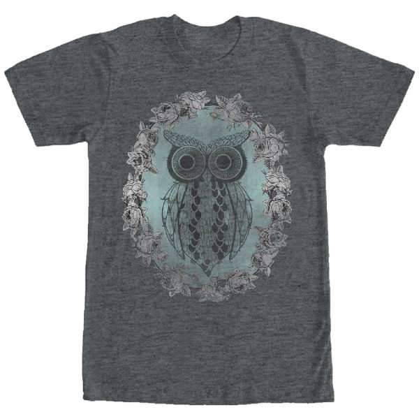 Men_s Lost Gods Distressed Owl Wreath T-Shirt