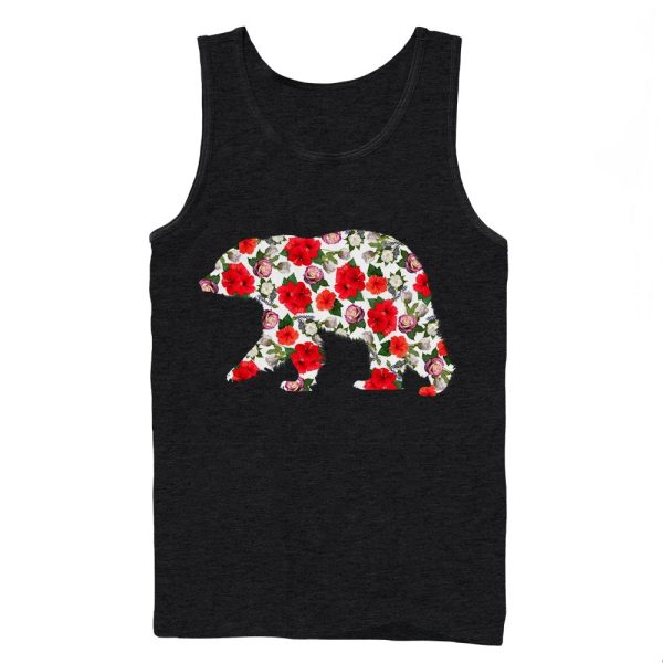 Men_s Lost Gods Floral Print Bear Tank Top