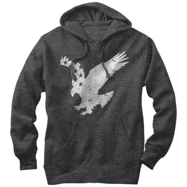 Men_s Lost Gods Flying Eagle American Flag Pull Over Hoodie