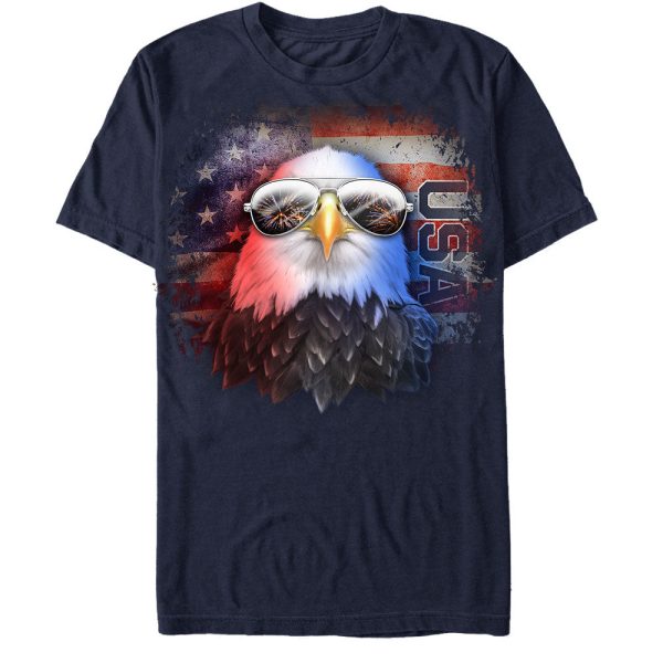 Men_s Lost Gods Fourth of July American Eagle in Sunglasses T-Shirt