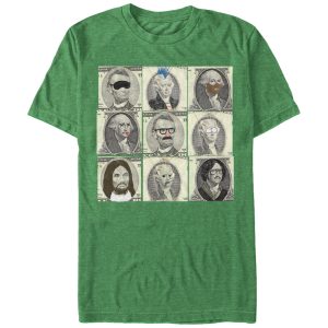 Men_s Lost Gods Fourth of July Presidential Funny Faces T-Shirt