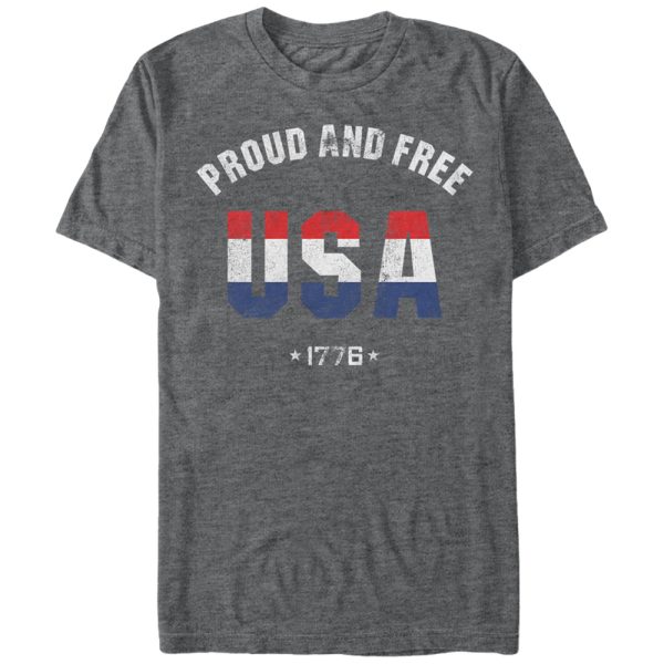 Men_s Lost Gods Fourth of July Proud and Free USA 1776 T-Shirt