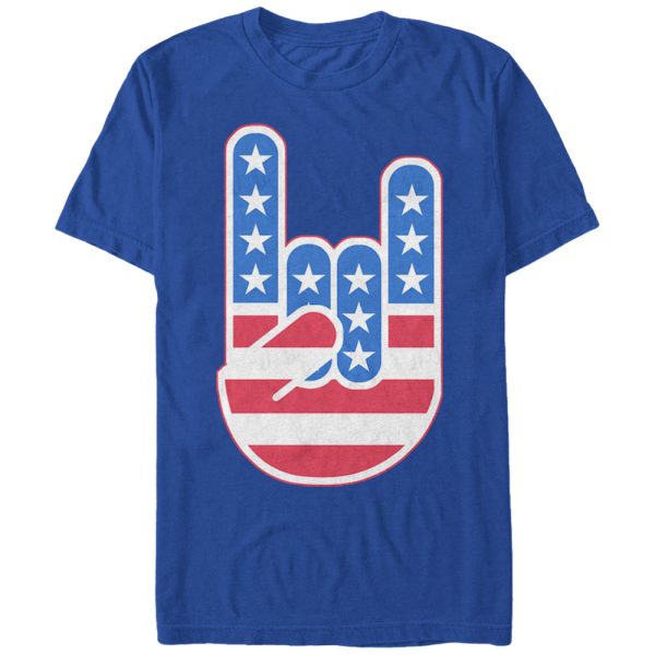 Men_s Lost Gods Fourth of July Rock On American Flag T-Shirt