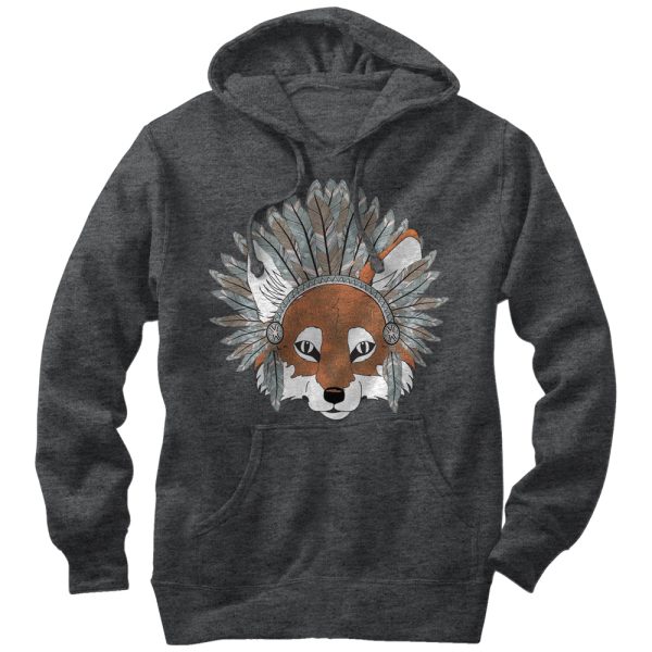 Men_s Lost Gods Fox Feather Headdress Pull Over Hoodie