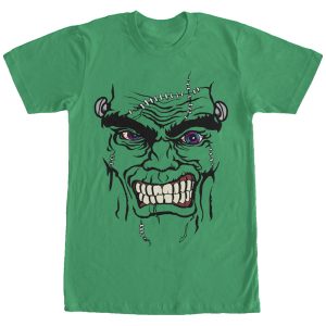Men_s Lost Gods Halloween Frankenstein Monster Face T-Shirt