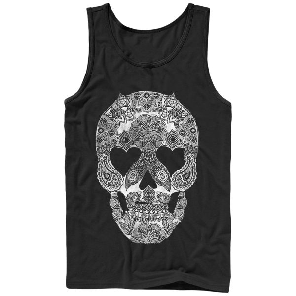 Men_s Lost Gods Henna Grinning Skull Print Tank Top