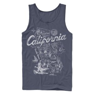 Men_s Lost Gods Map of California Tank Top