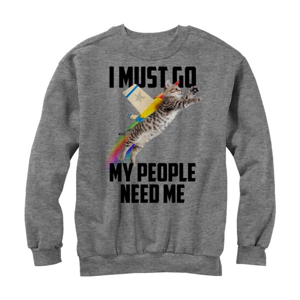 Men_s Lost Gods My People Need Me Cat Sweatshirt