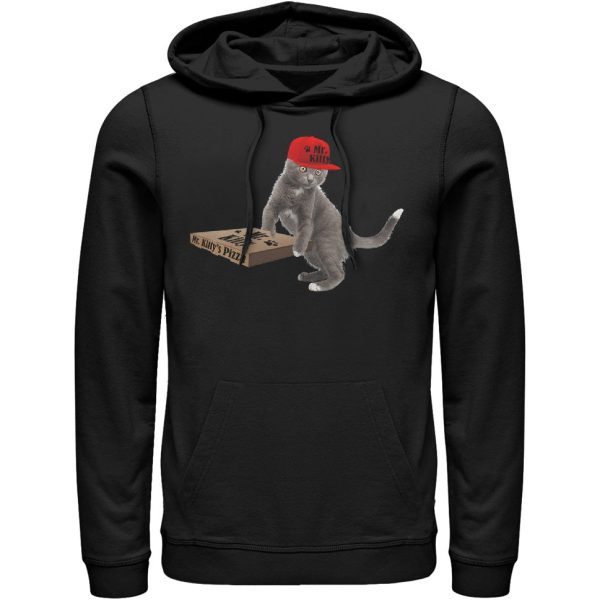 Men_s Lost Gods Pizza Delivery Cat Pull Over Hoodie