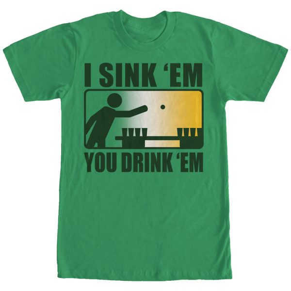 Men_s Lost Gods Pong I Sink Em You Drink Em T-Shirt