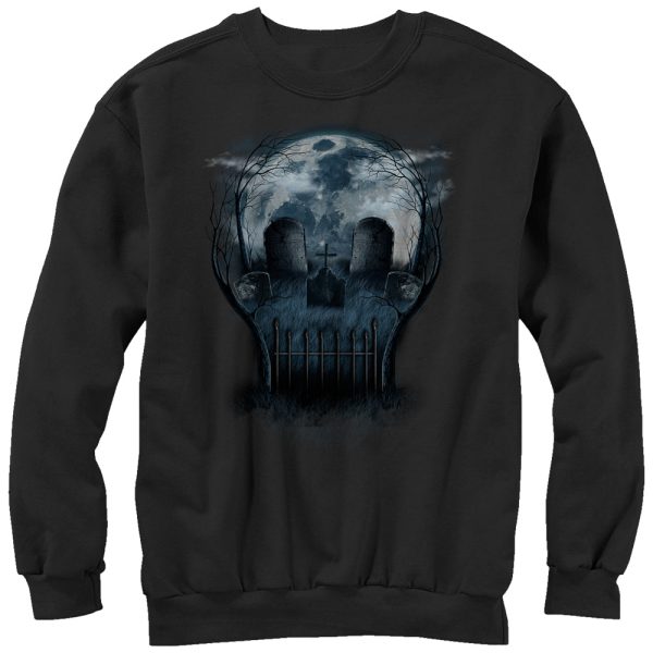 Men_s Lost Gods Skull Graveyard Face Sweatshirt