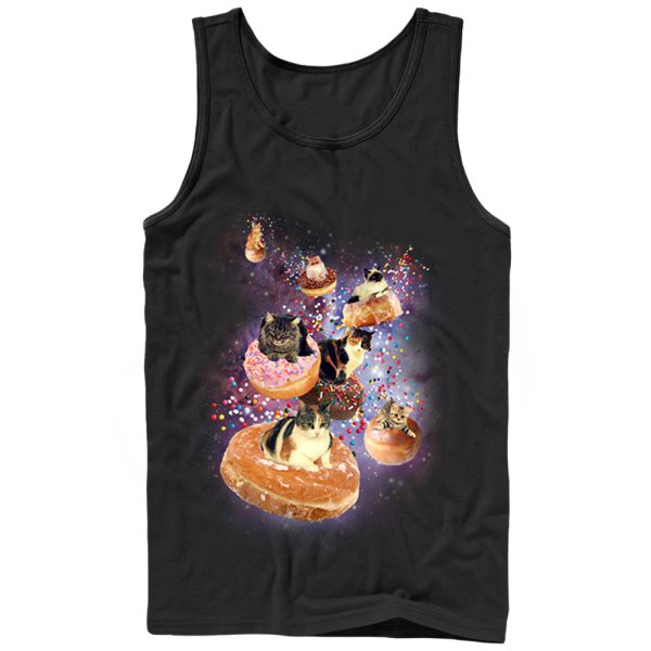 Men_s Lost Gods Space Cat Doughnut Race Tank Top