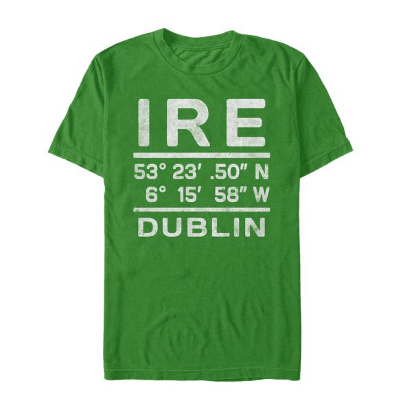 Men_s Lost Gods St. Patrick_s Day Ireland Coordinates T-Shirt