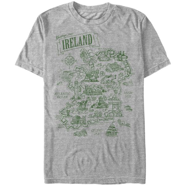 Men_s Lost Gods St. Patrick_s Day Map of Ireland T-Shirt