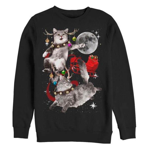 Men_s Lost Gods Ugly Christmas Cat Sleigh Sweatshirt