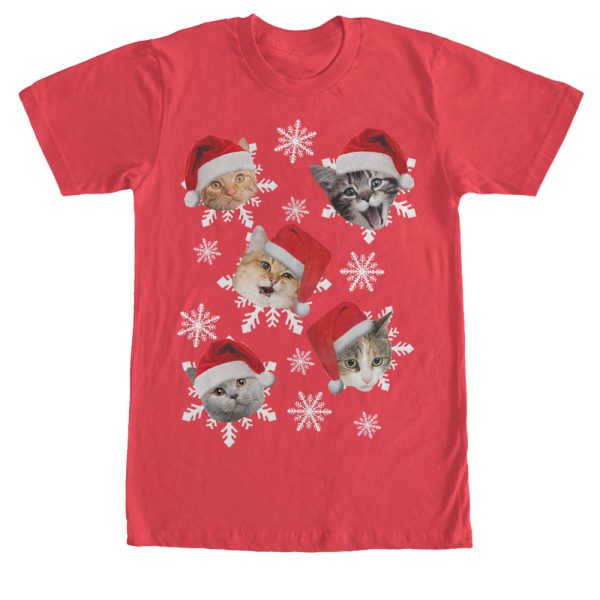 Men_s Lost Gods Ugly Christmas Cat Snowflakes T-Shirt