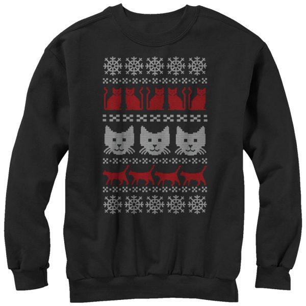 Men_s Lost Gods Ugly Christmas Cat Sweatshirt