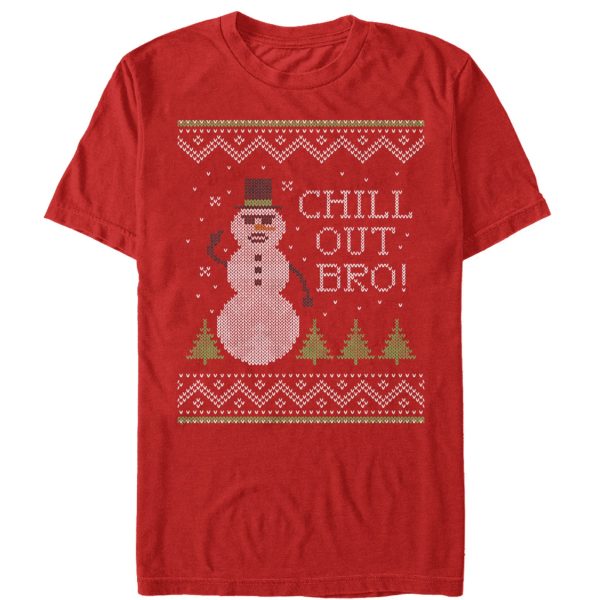 Men_s Lost Gods Ugly Christmas Chill Out Snowman T-Shirt