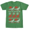 Men_s Lost Gods Ugly Christmas Dinosaur Print T-Shirt