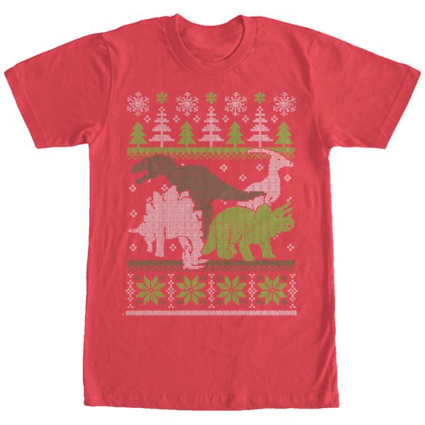 Men_s Lost Gods Ugly Christmas Dinosaurs T-Shirt