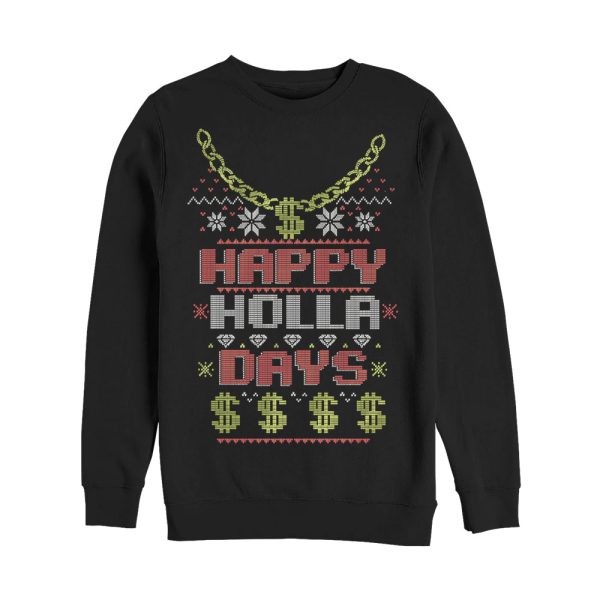 Men_s Lost Gods Ugly Christmas Happy Holla Days Sweatshirt