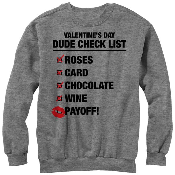 Men_s Lost Gods Valentine_s Day Dude Checklist Sweatshirt