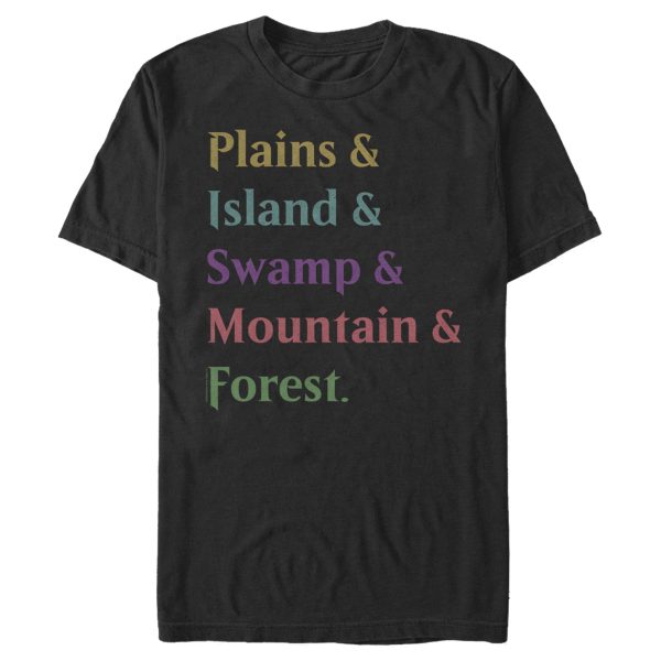 Men_s Magic The Gathering Land Card Names T-Shirt