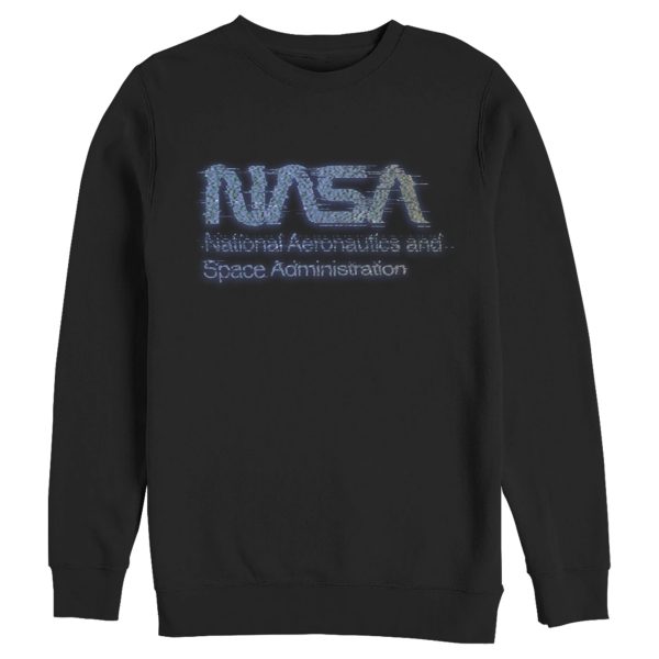 Men_s NASA Distorted Computer Text Logo Sweatshirt