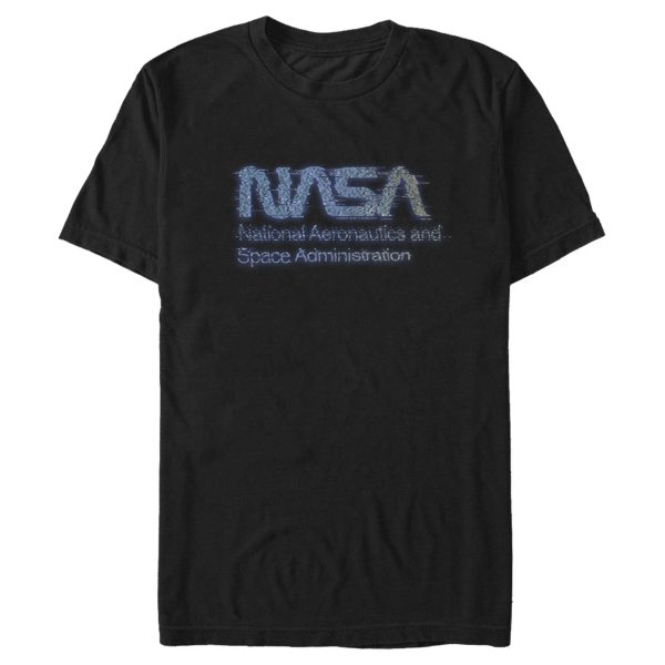 Men_s NASA Distorted Computer Text Logo T-Shirt