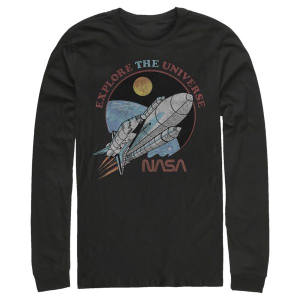 Men_s NASA Explore The Universe Circle Portrait Long Sleeve Shirt