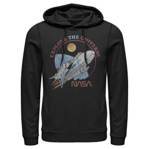 Men_s NASA Explore The Universe Circle Portrait Pull Over Hoodie