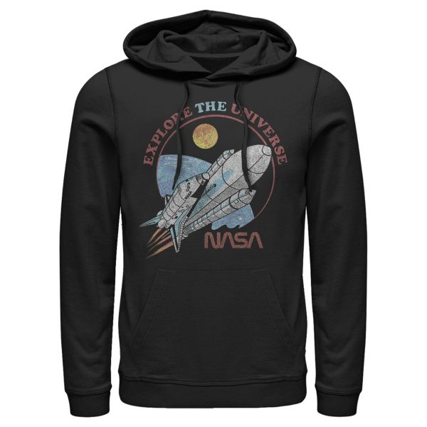 Men_s NASA Explore The Universe Circle Portrait Pull Over Hoodie